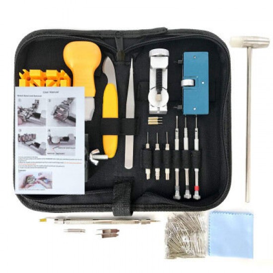 168pcs Watch Repair Tools Kit Clock Band Strap Cover Remover Opener Screwdriver 168pcs Watch Repair Tools Kit Clock Band Strap Cover Remover Opener Screwdriver