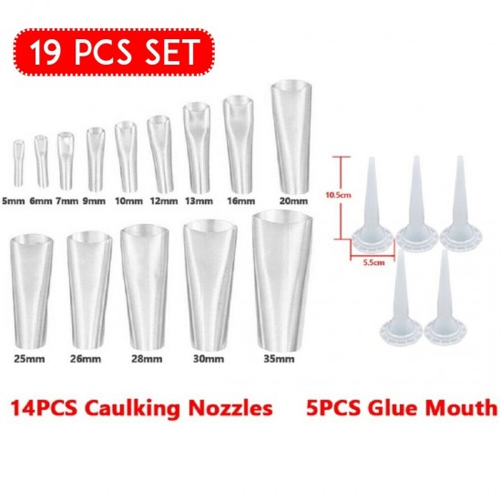 17/19 PCS Silicone Caulking Finisher Tool Scraper Set Nozzles Spatulas Filler