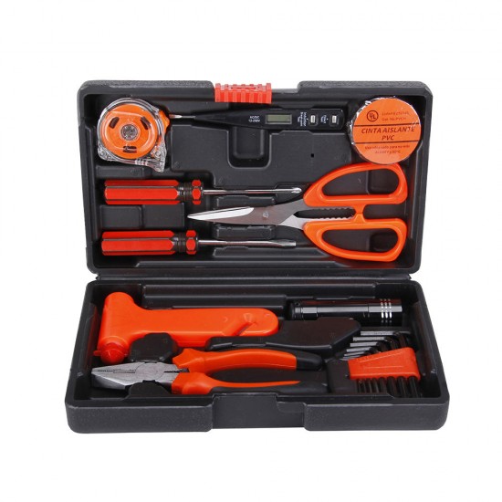 18 in 1 Auto Repair Tool Set Household Hand Tool Kit Screwdriver Scissors Hammer Wire Cutter Flashlight with Box 18 in 1 Auto Repair Tool Set Household Hand Tool Kit Screwdriver Scissors Hammer Wire Cutter Flashlight with Box