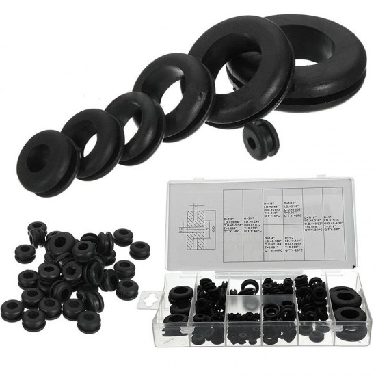 180pc Rubber Grommets Retaining Ring Set Blanking Hole Wiring Cable Gasket Kits Hardware Tools 180pc Rubber Grommets Retaining Ring Set Blanking Hole Wiring Cable Gasket Kits Hardware Tools