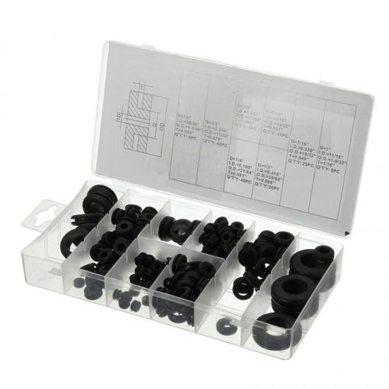 180pc Rubber Grommets Retaining Ring Set Blanking Hole Wiring Cable Gasket Kits Hardware Tools 180pc Rubber Grommets Retaining Ring Set Blanking Hole Wiring Cable Gasket Kits Hardware Tools