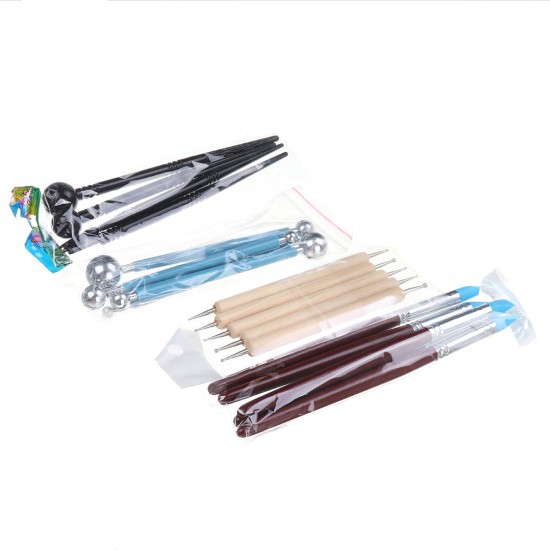 18pcs Clay Sculpting Carving Pottery Tools Kit Wax Polymer Shapers Modeling DIY Craft 18pcs Clay Sculpting Carving Pottery Tools Kit Wax Polymer Shapers Modeling DIY Craft