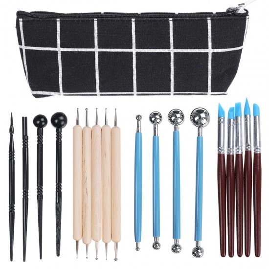 18pcs Clay Sculpting Carving Pottery Tools Kit Wax Polymer Shapers Modeling DIY Craft 18pcs Clay Sculpting Carving Pottery Tools Kit Wax Polymer Shapers Modeling DIY Craft
