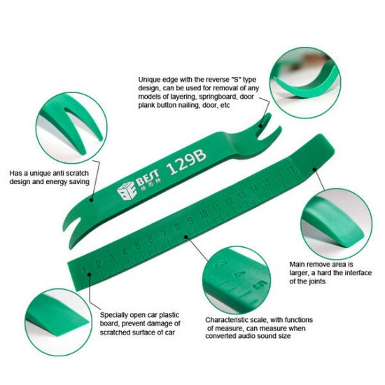 2 Pcs BST-129 Thick Plastic Pry Opening Tools For Car Interior 2 Pcs BST-129 Thick Plastic Pry Opening Tools For Car Interior