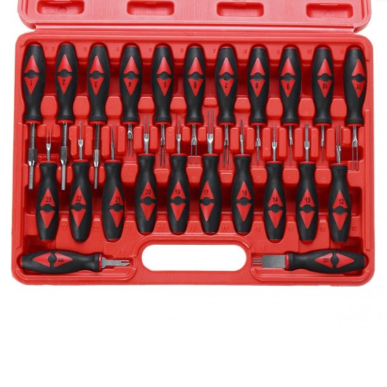 23PCS Universal Terminal Release Tools Set Harness Connector Remover Tool 23PCS Universal Terminal Release Tools Set Harness Connector Remover Tool