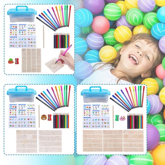 24/36/60x Color Painting Tools Kit Painting Template Graffiti Kid Handmade Wooden Toy 24/36/60x Color Painting Tools Kit Painting Template Graffiti Kid Handmade Wooden Toy