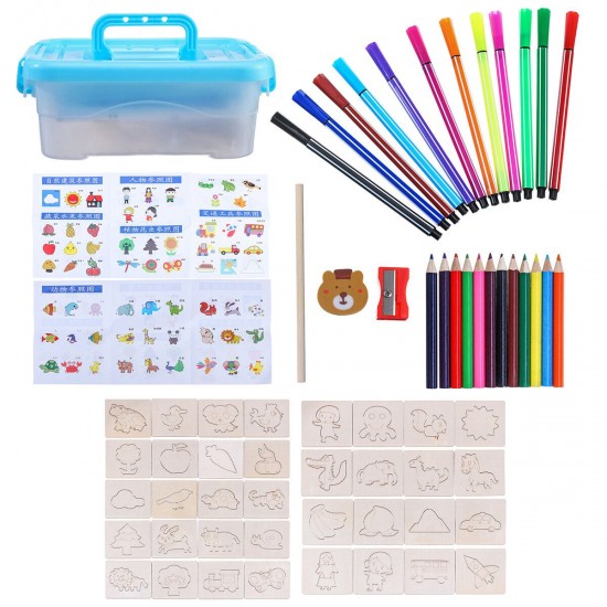 24/36/60x Color Painting Tools Kit Painting Template Graffiti Kid Handmade Wooden Toy 24/36/60x Color Painting Tools Kit Painting Template Graffiti Kid Handmade Wooden Toy
