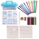 24/36/60x Color Painting Tools Kit Painting Template Graffiti Kid Handmade Wooden Toy
