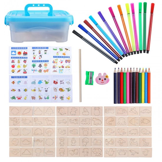 24/36/60x Color Painting Tools Kit Painting Template Graffiti Kid Handmade Wooden Toy 24/36/60x Color Painting Tools Kit Painting Template Graffiti Kid Handmade Wooden Toy