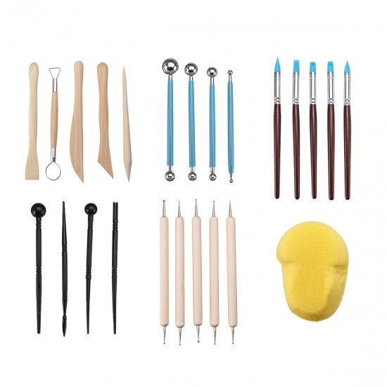 24pcs Clay Carving Pottery Tools Polymer Modeling DIY Sculpture Craft Holder 24pcs Clay Carving Pottery Tools Polymer Modeling DIY Sculpture Craft Holder