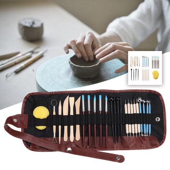 24pcs Clay Carving Pottery Tools Polymer Modeling DIY Sculpture Craft Holder 24pcs Clay Carving Pottery Tools Polymer Modeling DIY Sculpture Craft Holder