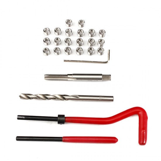 25 Piece Helicoil Thread Repair Recoil Insert Tools Kit M6 x 1.0 x 8.0mm