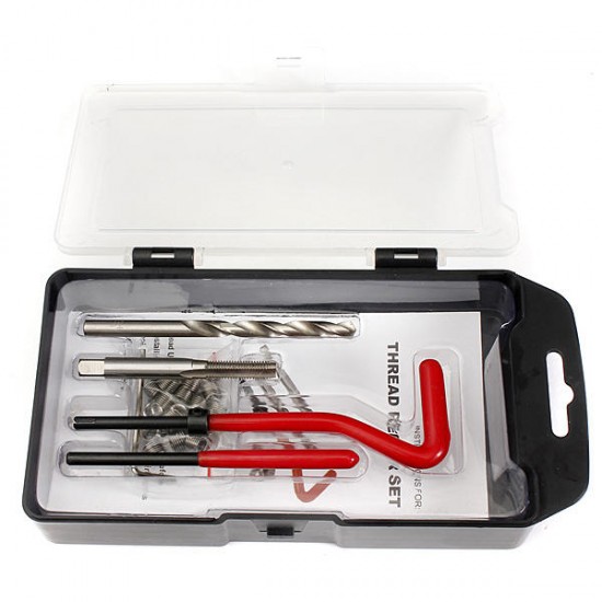 25 Piece Helicoil Thread Repair Recoil Insert Tools Kit M6 x 1.0 x 8.0mm 25 Piece Helicoil Thread Repair Recoil Insert Tools Kit M6 x 1.0 x 8.0mm