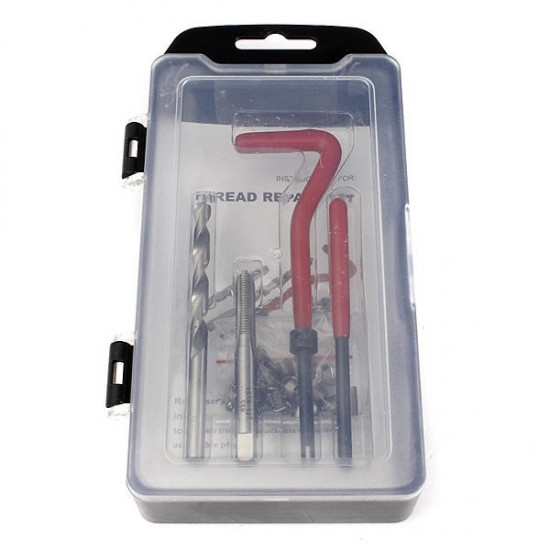 25 Piece Helicoil Thread Repair Recoil Insert Tools Kit M6 x 1.0 x 8.0mm 25 Piece Helicoil Thread Repair Recoil Insert Tools Kit M6 x 1.0 x 8.0mm