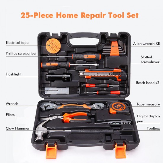 25Pcs Household Combination Kit Gift Set Hardware Toolbox Wide Application Hand Tool General Household Tools Kit