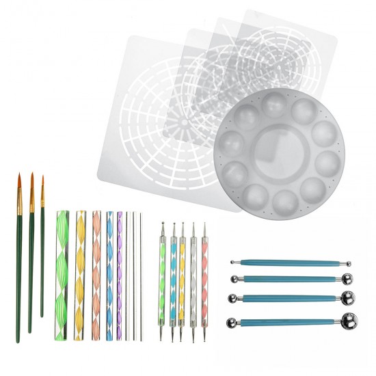 25pcs Mandala Dotting Tools Rock Painting Kit Dot Art Rock Pen Paint Stencil 25pcs Mandala Dotting Tools Rock Painting Kit Dot Art Rock Pen Paint Stencil