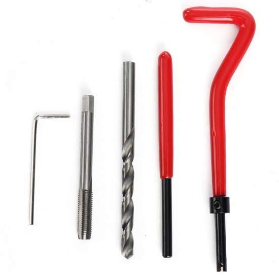 30pcs M6 x1.0 Helicoil Restoring Thread Repair Tools Wire Insert Kit Compatible Hand Repairing Tool