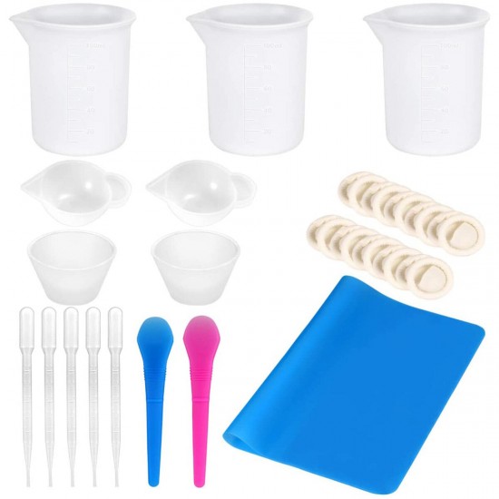 35/36Pcs Silicone Mixing Measuring Cups UV Resin Mold DIY Casting Jewelry Tool
