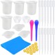 35/36Pcs Silicone Mixing Measuring Cups UV Resin Mold DIY Casting Jewelry Tool