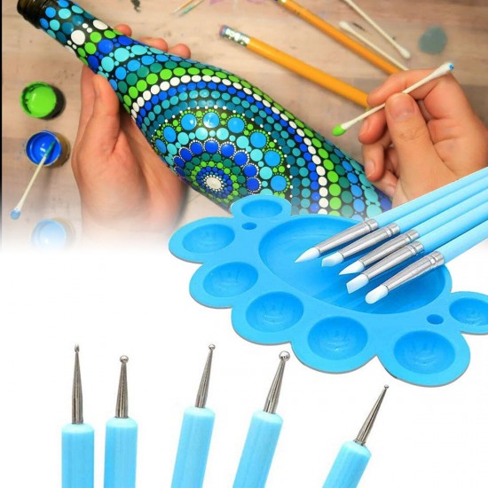 35PCS Pottery Mandala Dotting Tool Set Rock Stone Dot Art Painting Paint Stencil Tools Kit