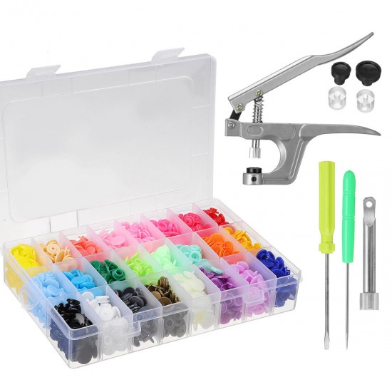 360 Sets Plastic Fastener Snap Kit Snap Pliers T5 Snap Buttons Handheld Tool 360 Sets Plastic Fastener Snap Kit Snap Pliers T5 Snap Buttons Handheld Tool
