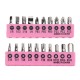 39PCS Tool Set General Household Hand Tool Kit Pink with Plastic Toolbox