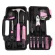 39PCS Tool Set General Household Hand Tool Kit Pink with Plastic Toolbox 39PCS Tool Set General Household Hand Tool Kit Pink with Plastic Toolbox