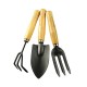 3Pcs Gardening Tool Set Garden Planting tools Long-pointed Spade, Three-tooth Harrow,Three-character Fork