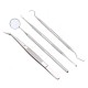 4 Pcs PVC Stainless Steel Oral Mirror Probe Dental Care Tools Tartar Remover