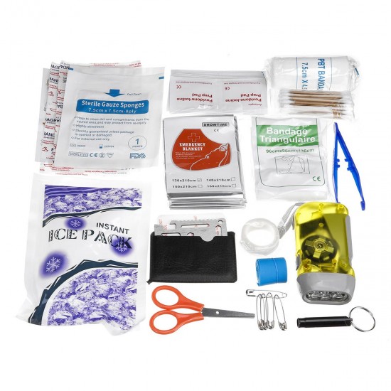 44Pcs 18 kinds Outdoor Emergency Survival Kit Gear for Home Office Car Boat Camping Hiking First Aid Kit 44Pcs 18 kinds Outdoor Emergency Survival Kit Gear for Home Office Car Boat Camping Hiking First Aid Kit