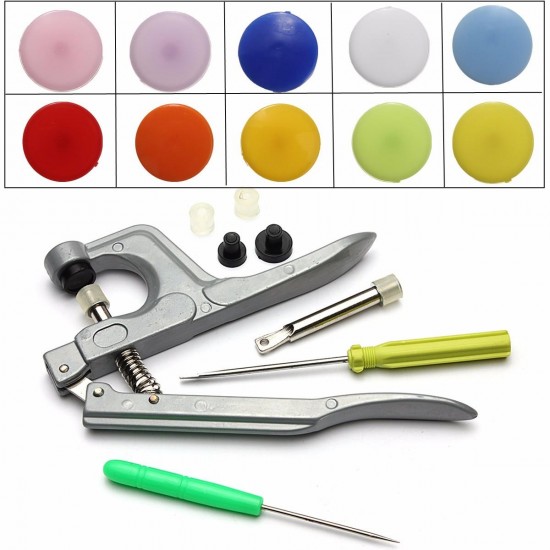 500 Sets Snap Press Plier Plastic Resin Stud Button Fastener Setter Tool Kit