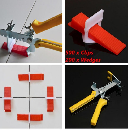 500Pcs Clips+200Pcs Wedges Tile Leveling System Spacer+Pliers 500Pcs Clips+200Pcs Wedges Tile Leveling System Spacer+Pliers