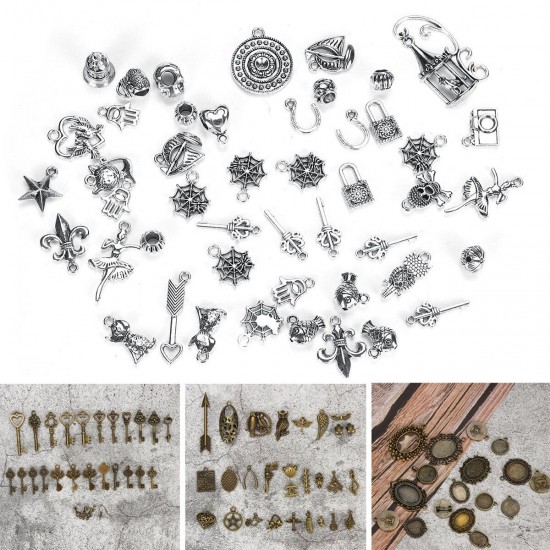 50g/Pack Vintage Pendant DIY Jewellery Making For Necklace Keychain Handcraft 50g/Pack Vintage Pendant DIY Jewellery Making For Necklace Keychain Handcraft