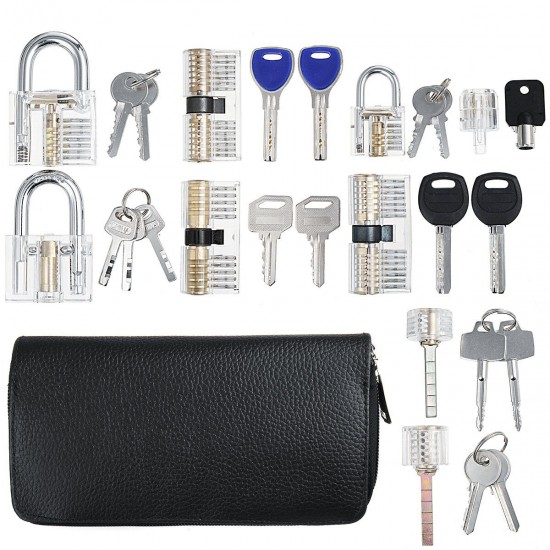 51Pcs Transparent lock Tool kit Practice Unlocking Tool Lock Picks Tool