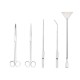 5Pcs Stainless Steel Aquarium Aquascaping Tank Aquatic Plant Fish Cutter Tweezers Tool with Pouch