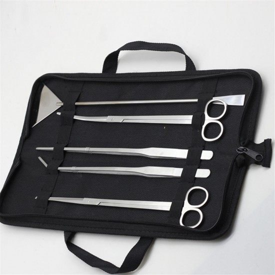 5Pcs Stainless Steel Aquarium Aquascaping Tank Aquatic Plant Fish Cutter Tweezers Tool with Pouch 5Pcs Stainless Steel Aquarium Aquascaping Tank Aquatic Plant Fish Cutter Tweezers Tool with Pouch