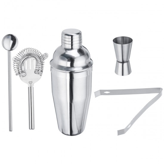 5Pcs Stainless Steel Cocktail Drink Bartender Shaker Mixer Bar Mixing Kit Tools 5Pcs Stainless Steel Cocktail Drink Bartender Shaker Mixer Bar Mixing Kit Tools