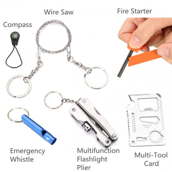 6 in 1 Emergency Survival Equipment Kit Outdoor Sports Tactical Hiking Camping Tools Kit 6 in 1 Emergency Survival Equipment Kit Outdoor Sports Tactical Hiking Camping Tools Kit