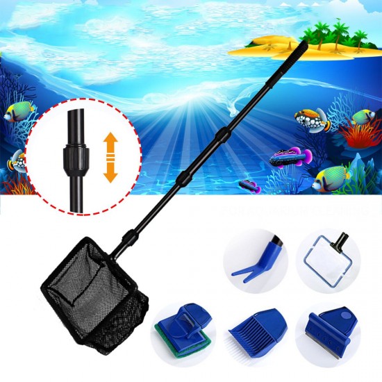 6 in1 Aquarium Cleaning Tools Kits Fish Tank Algae Gravel Cleaner Glass Brushes