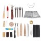 60Pcs Professional Leather Craft Tools Kit for Hand Sewing Stitching Working Wheels Stamping Punch Tools Set 60Pcs Professional Leather Craft Tools Kit for Hand Sewing Stitching Working Wheels Stamping Punch Tools Set