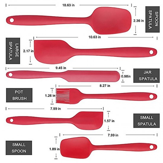 6PCS Non-Stick Rubber Spatula Set Heat-Resistant Spatula Kitchen Utensils Set Tools Kit 6PCS Non-Stick Rubber Spatula Set Heat-Resistant Spatula Kitchen Utensils Set Tools Kit