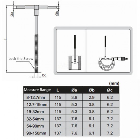 6pcs 8-150mm Telescopic Gauge Set Micrometer Measurement Bore Engineers Kit 6pcs 8-150mm Telescopic Gauge Set Micrometer Measurement Bore Engineers Kit