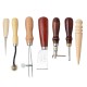 7pcs Leather Craft DIY Punch Tools Kit Stitching Carving Sewing Saddle Groover