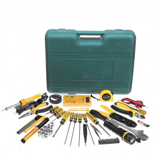 50PCS Home Telecommunications Electrician Tools Set with Plastic Toolbox