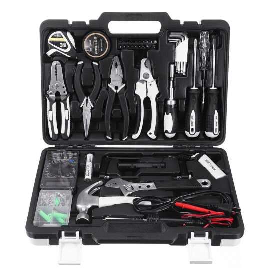 84Pcs Household Service Kit Tools with Plastic Toolbox
