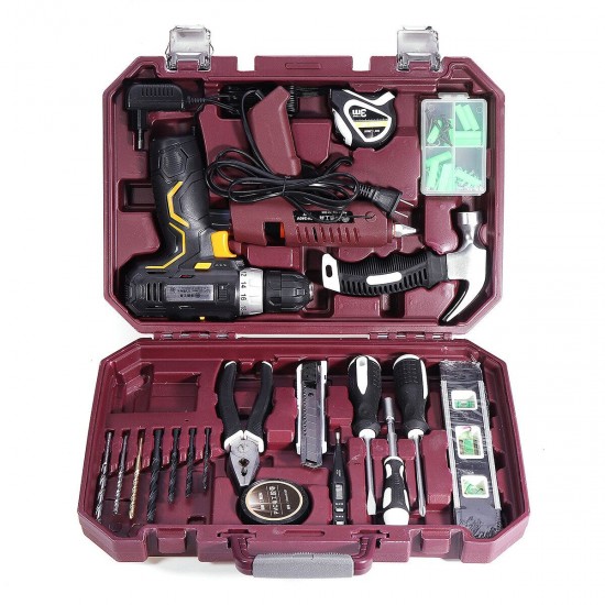 Professional Red 12V Ugraded Lithium Electric Power Drill Set with Plastic Toolbox Professional Red 12V Ugraded Lithium Electric Power Drill Set with Plastic Toolbox