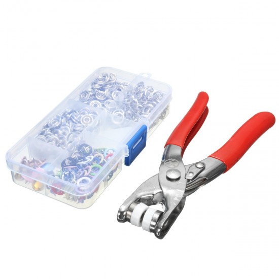 Fastener Snap Pliers Camp Craft Tool Sewing Craft with 110 Kits Set Press Studs