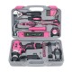 60 Pieces Pink Hand Tool Set Kit 12V Electric Screwdriver Li-ion Battery Gril Lady Women Household Power Tool Set 60 Pieces Pink Hand Tool Set Kit 12V Electric Screwdriver Li-ion Battery Gril Lady Women Household Power Tool Set