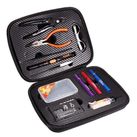 JM-P16 12 in 1 DIY Electronic Atomizer Coil Jig Tool Bag Accessories Vape Hand Tool Screwdriver Plier Kit