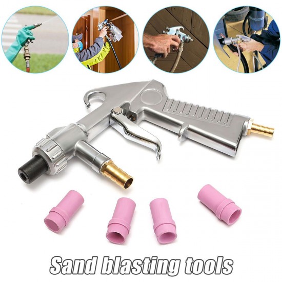 Sand Blasting Gun + 4pcs (4mm/5mm/6mm/7mm ) Ceramic Nozzles For Marble Engraving